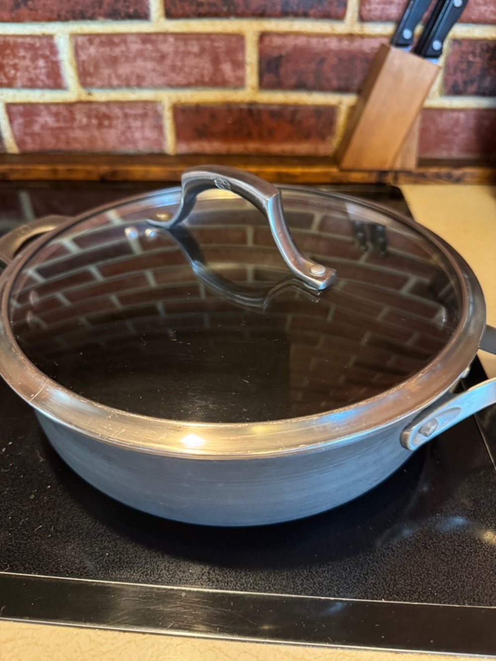 3 Quart Calphalon Gray Nonstick Sauté Pan with Glass Lid and Silver Handle - Picture 11 of 14